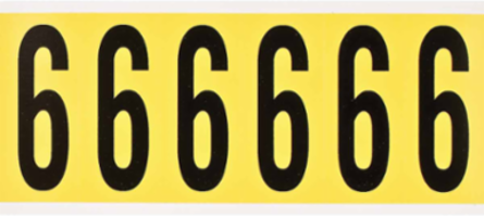 Repositionable Vinyl Cloth Labels 3.5 in H x 1.5 in W, Black on Yellow