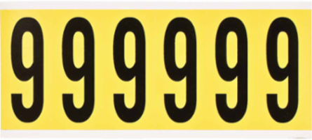 Repositionable Number and Letter Labels, 3.5 Inch x 1.5 Inch, Vinyl Cloth Material