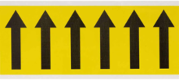 Repositionable Vinyl Cloth Arrow Labels 3.5 Inch H x 1.5 Inch W, Black on Yellow