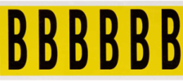 Repositionable Vinyl Cloth Labels, 3.5 x 1.5 Inch, Black on Yellow