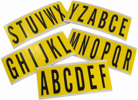 Repositionable Number & Letter Label Kit, 3 Inch Character Height, 25 Cards