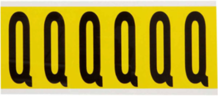 Repositionable Number and Letter Labels, 3.5 Inch x 1.5 Inch, Vinyl Cloth, Black on Yellow