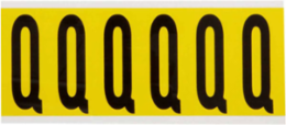 Repositionable Number and Letter Labels, 3.5 Inch x 1.5 Inch, Vinyl Cloth, Black on Yellow