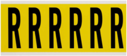Repositionable Number & Letter Labels 3.5 x 1.5 Inch, Vinyl Cloth, Black on Yellow