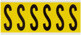 Repositionable Vinyl Cloth Letter and Number Labels, 3.5 Inch H x 1.5 Inch W, Black on Yellow