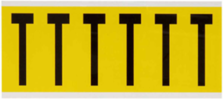 Repositionable Number and Letter Labels 3.5 Inch x 1.5 Inch Black on Yellow