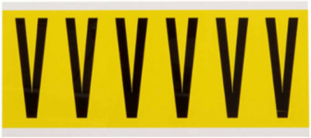 Repositionable Vinyl Cloth Labels 3.5 Inch H x 1.5 Inch W, Black on Yellow