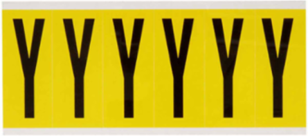 Repositionable Vinyl Cloth Labels, 3.5 in H x 1.5 in W, Black on Yellow