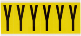 Repositionable Vinyl Cloth Labels, 3.5 in H x 1.5 in W, Black on Yellow