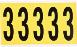 Repositionable Number and Letter Labels 5 Inch x 1.75 Inch, Vinyl Cloth, Black on Yellow