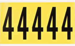 Repositionable Number and Letter Labels, 5 Inch H x 1.75 Inch W, Black on Yellow