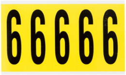 Repositionable Vinyl Cloth Labels 4 Inch Height, Black on Yellow, 5 Labels per Card