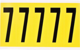 Repositionable Number & Letter Labels 5 in H x 1.75 in W, Vinyl Cloth, Black on Yellow