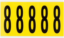 Repositionable Vinyl Cloth Labels 5 Inch x 1.75 Inch, Black on Yellow