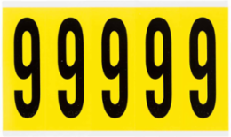 Repositionable Number and Letter Labels, 5 Inch x 1.75 Inch, Black on Yellow