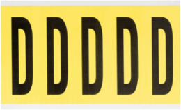 Repositionable Vinyl Cloth Number and Letter Labels, 5 in x 1.75 in, Black on Yellow