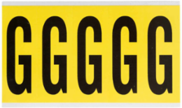 Repositionable Number & Letter Labels - 5 Inch x 1.75 Inch, Black on Yellow, Vinyl Cloth