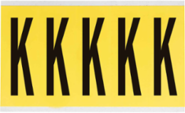 Repositionable Vinyl Cloth Number and Letter Labels 5 Inch x 1.75 Inch, Black on Yellow