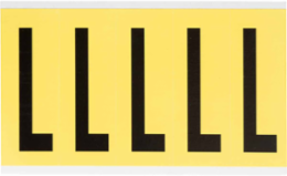 Repositionable Number and Letter Labels, 5 Inch x 1.75 Inch, Vinyl Cloth, Black on Yellow