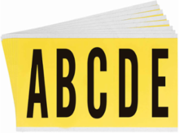 Repositionable Number & Letter Labels, 5 Inch x 1.75 Inch, Black on Yellow