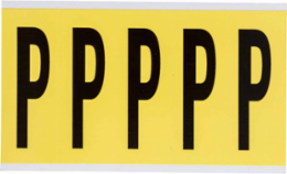 Repositionable Number and Letter Labels, 5 Inch H x 1.75 Inch W, Black on Yellow