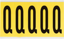 Repositionable Number and Letter Labels 5 Inch x 1.75 Inch, Vinyl Cloth, Black on Yellow