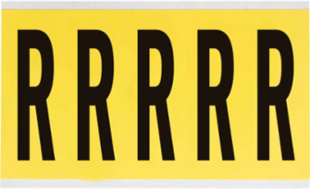 CleanLift Repositionable Label - 5 Inch x 1.75 Inch, Vinyl Cloth, Black on Yellow