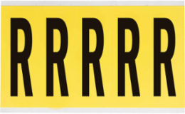 CleanLift Repositionable Label - 5 Inch x 1.75 Inch, Vinyl Cloth, Black on Yellow