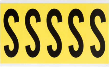 Repositionable Number and Letter Labels, 5 in H x 1.75 in, Vinyl Cloth, Self-Adhesive