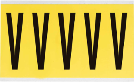 Repositionable Labels, 5 Inch x 1.75 Inch, Vinyl Cloth, Black on Yellow