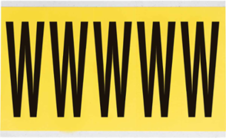 Repositionable Vinyl Cloth Label, 5 Inch x 1.75 Inch, Black on Yellow