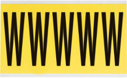 Repositionable Vinyl Cloth Label, 5 Inch x 1.75 Inch, Black on Yellow