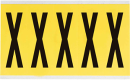 Repositionable Vinyl Cloth Labels, 5 Inch H x 1.75 Inch W, Black on Yellow