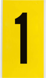 Repositionable Number and Letter Labels, 9 Inch x 5 Inch, Vinyl Cloth, Black on Yellow