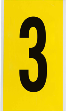 Repositionable Vinyl Cloth Labels, 9 x 5 Inch, Black on Yellow, Adhesive Type: Repositionable Rubber
