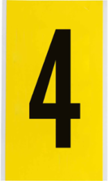 Repositionable Number and Letter Labels, 9 in x 5 in, Vinyl Cloth, Black on Yellow
