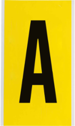 Repositionable Vinyl Cloth Number and Letter Labels 9 in x 5 in, Black on Yellow
