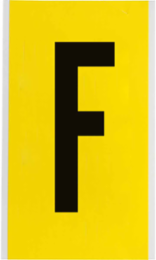 Repositionable Number and Letter Labels, 9 Inch x 5 Inch, Vinyl Cloth, Black on Yellow
