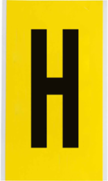 Repositionable Number & Letter Labels - 9 Inch x 5 Inch, Black on Yellow, Vinyl Cloth