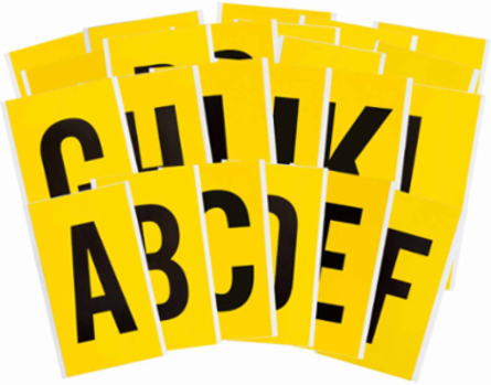 Repositionable A-Z Number & Letter Label Kit, 9 Inch x 5 Inch, Vinyl Cloth