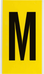 Repositionable Number & Letter Labels 9 x 5 Inch, Vinyl Cloth, Black on Yellow
