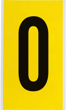 CleanLift Repositionable Number and Letter Labels - 9 in H x 5 in, Black on Yellow