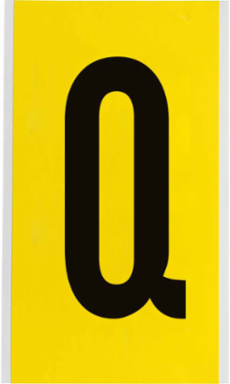 CleanLift Vinyl Cloth Repositionable Labels 9 in H x 5 in W, Black on Yellow