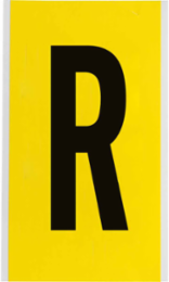 Repositionable Vinyl Cloth Labels, 9 Inch H x 5 Inch W, Black on Yellow
