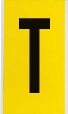 Repositionable Number and Letter Labels, 9 Inch x 5 Inch, Black on Yellow