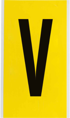 Repositionable Labels 9 x 5 Inch Black on Yellow Vinyl Cloth, Self-Adhesive