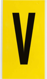Repositionable Labels 9 x 5 Inch Black on Yellow Vinyl Cloth, Self-Adhesive