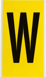 Repositionable Number and Letter Labels 6 Inch, Black on Yellow, Vinyl Cloth