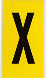 Repositionable Vinyl Cloth Labels, 9 Inch x 5 Inch, Black on Yellow, Adhesive Type: Repositionable Rubber
