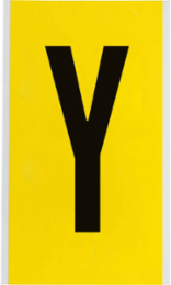 Repositionable Number and Letter Labels 9 Inch x 5 Inch, Black on Yellow, Vinyl Cloth